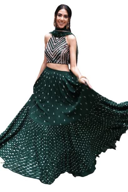 Bottle Green Designer Lehenga choli set