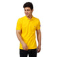 Regular Fit Yellow Cotton Half Sleeve Premium Polo Neck T-Shirt for Men
