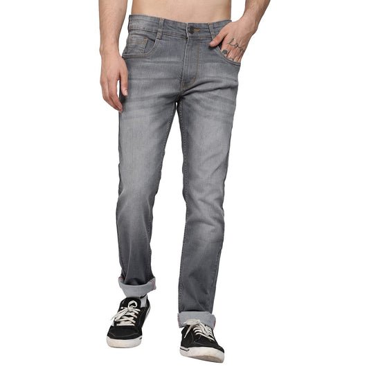 Slim Tapered Grey Color Stylish and Cool Denim Jeans for Men