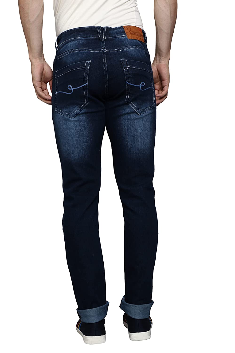 Slim Fit Dark Blue Color with White Shade Design Premium Class Denim Jeans for Men