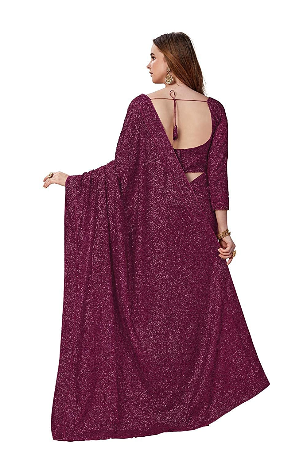 Women's Pure Georgette Saree With Blouse Piece