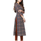 Women's Pure Cotton Jaipuri Printed Straight Kurti (Ready to Wear; Navy Blue and Red