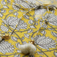 Women's Cambric Cotton Floral Printed Anarkali Kurta (Lemon Yellow)