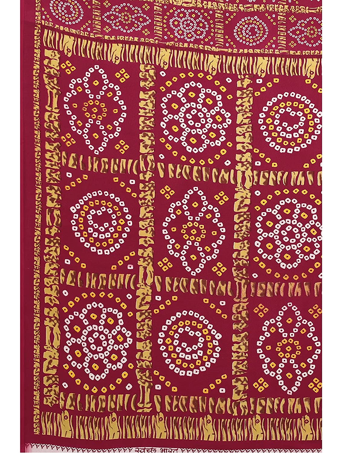 Women's Bandhani Printed Georgette Saree with Unstitched Blouse Piece