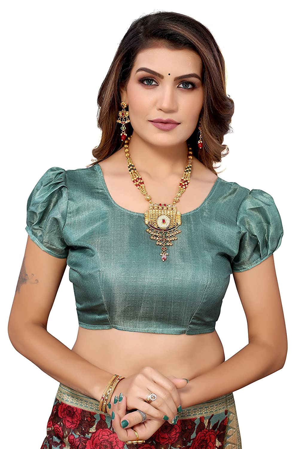 Womens Art Silk Printed Saree With Blouse Piece