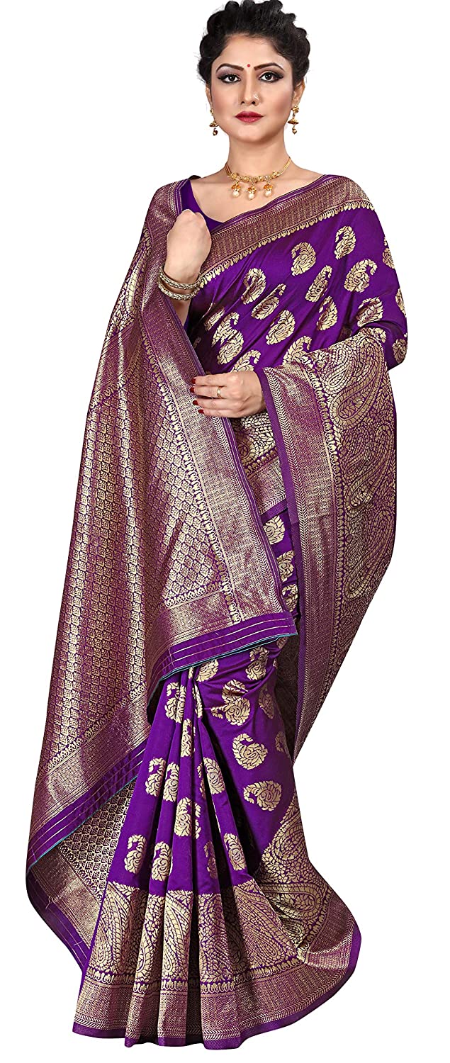 Women's Blend Banarasi Jacquard Woven Designing Saree For Women