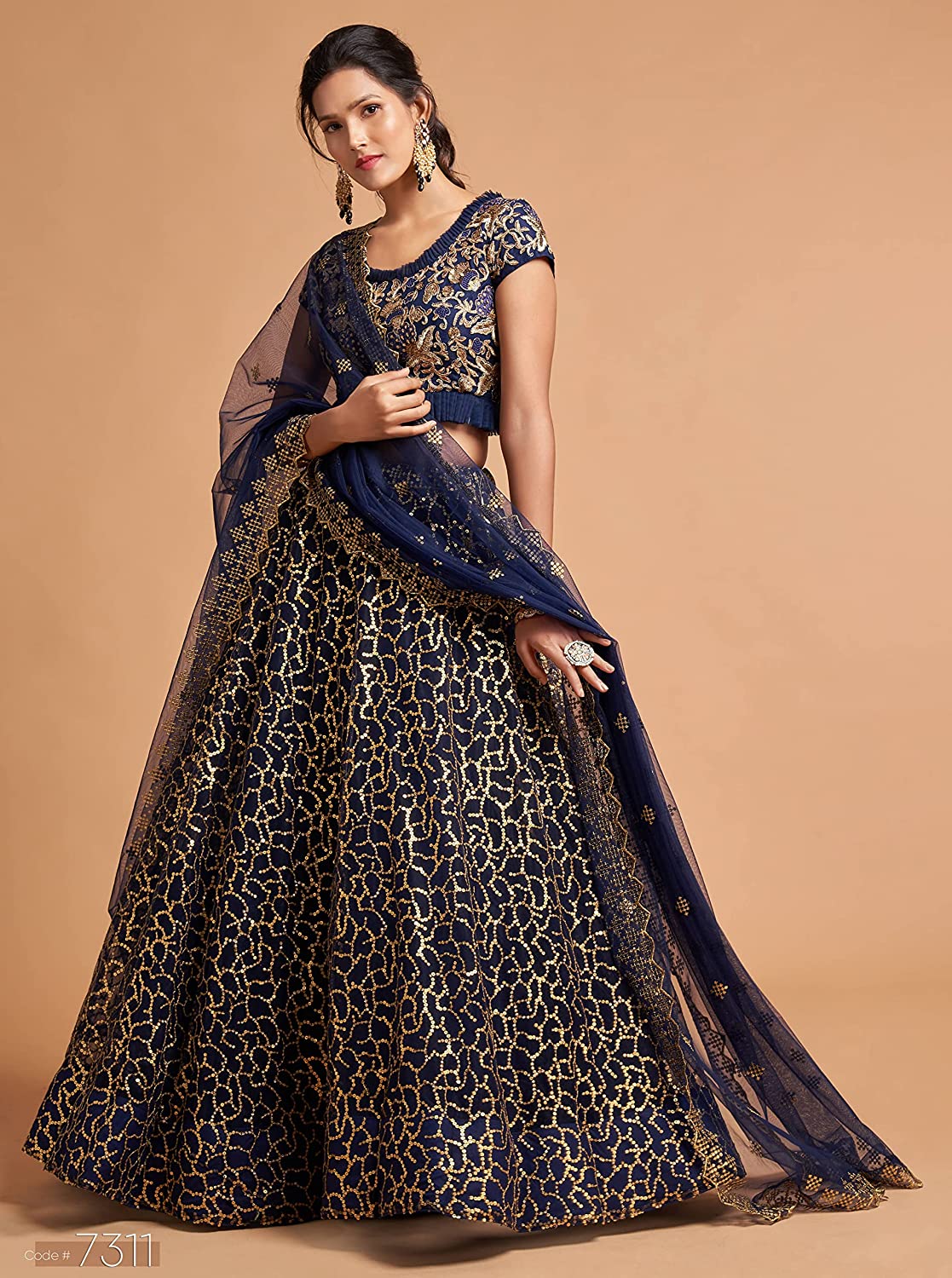 Women's Net Embroidered Semi-Stitched New Lehenga Choli with Dupatta