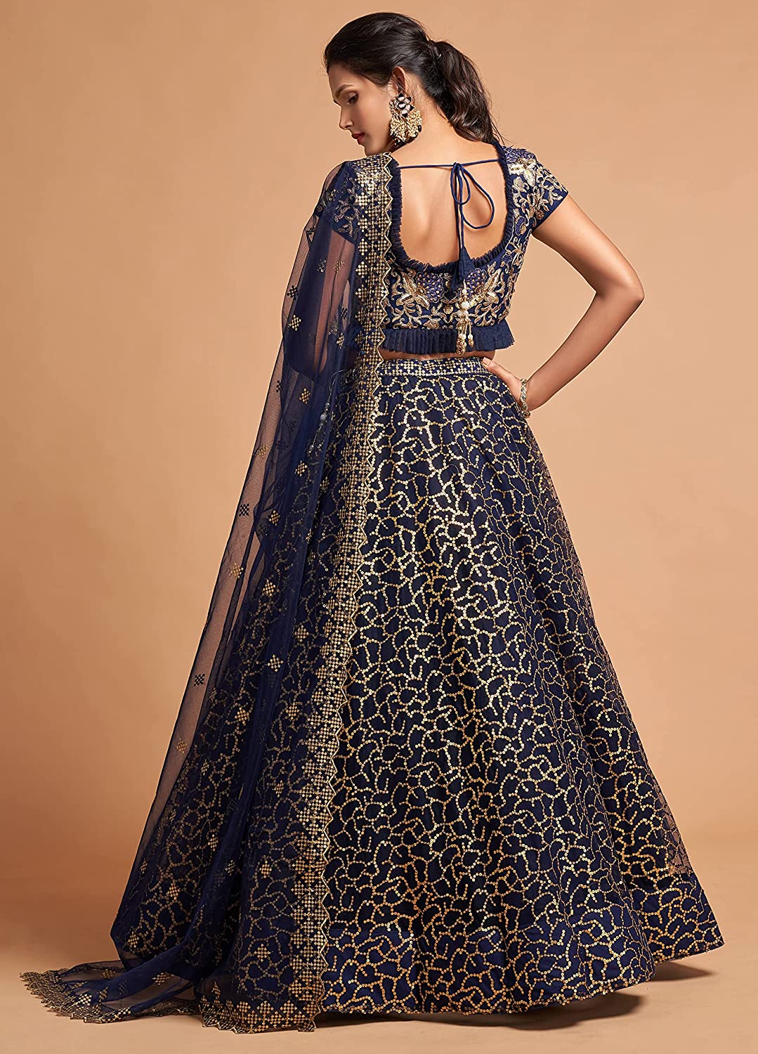 Women's Net Embroidered Semi-Stitched New Lehenga Choli with Dupatta