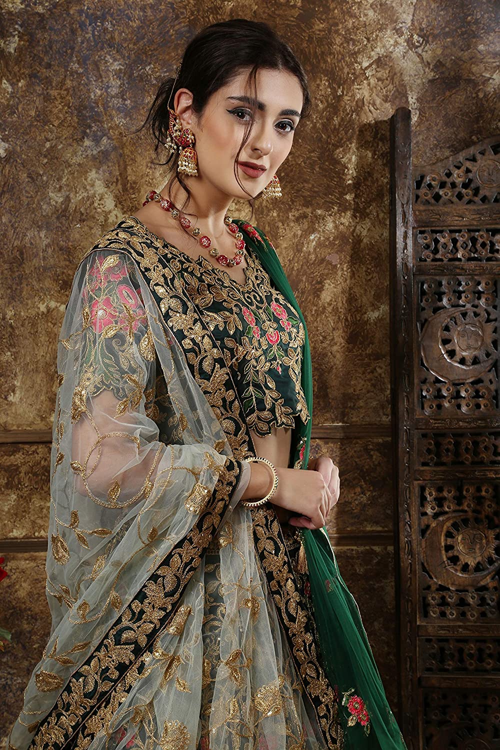 women's Silk Semi stitched lehenga choli set