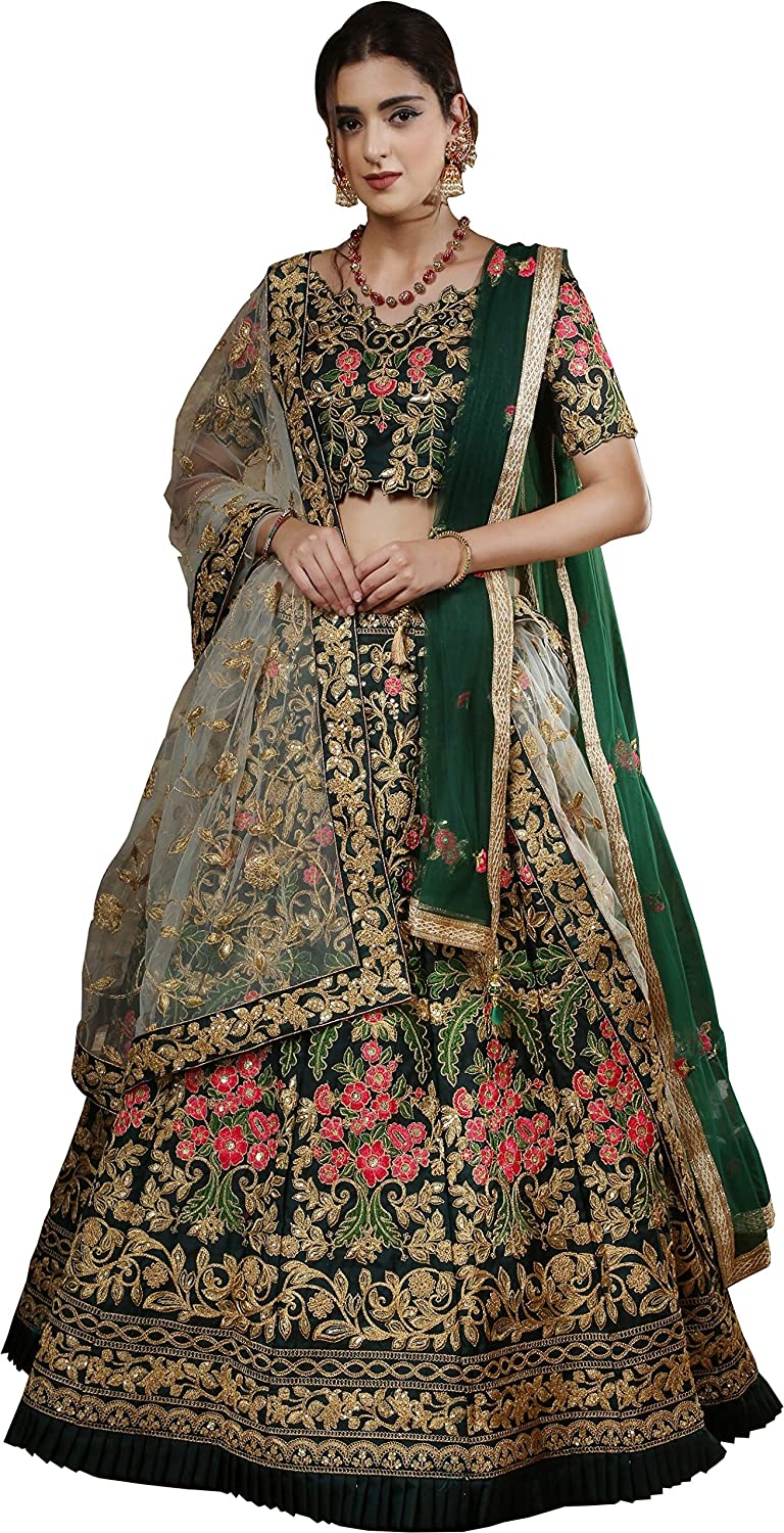women's Silk Semi stitched lehenga choli set