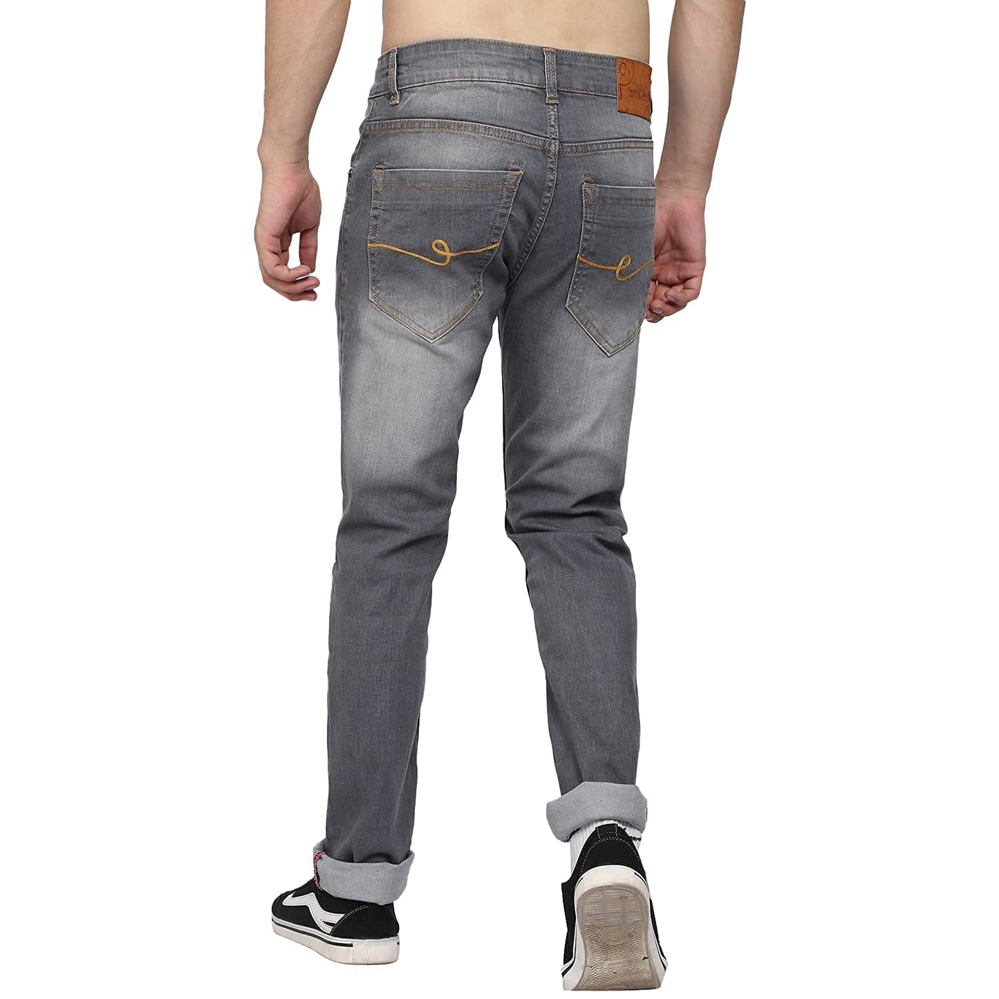 Slim Tapered Grey Color Stylish and Cool Denim Jeans for Men