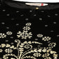 Black Velvet Gold Foil Print Lehenga Choli Dupatta Set with Cuffed Sleeves