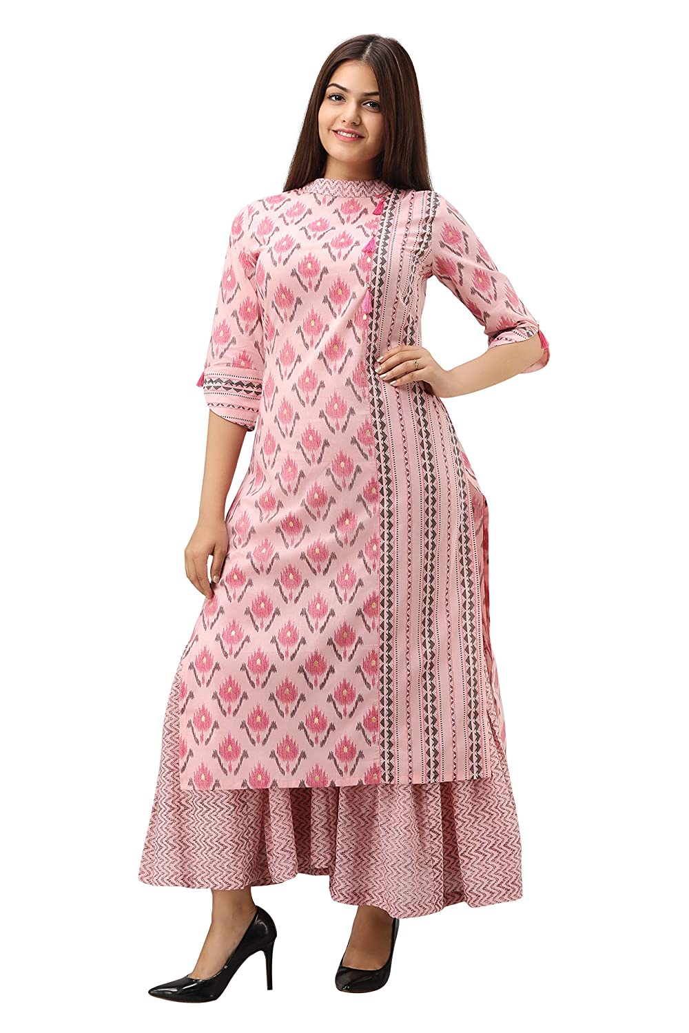Women cotton Suit Readymade salwar kameez Dupatta set BLACK Kurti Pant  Scarf set | eBay