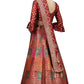 Women's Faux Silk Semi stitched Lehenga Choli (Red-Bandhani_Red_Free Size)
