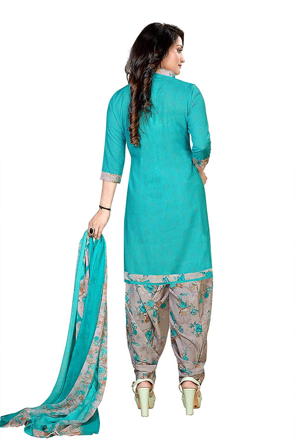 Women Crepe Un-Stitched Salwar Suit Material Free Size