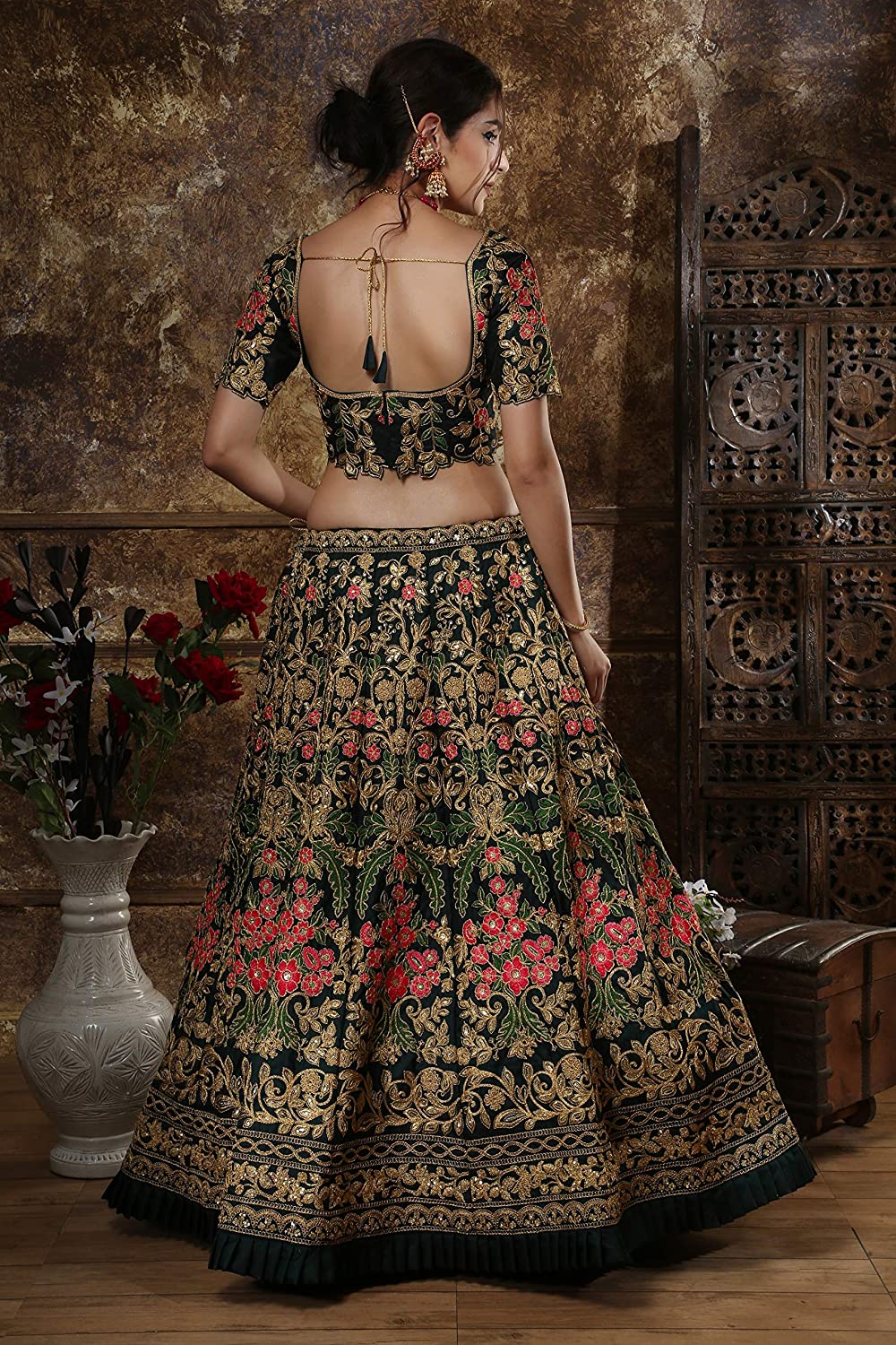 women's Silk Semi stitched lehenga choli set