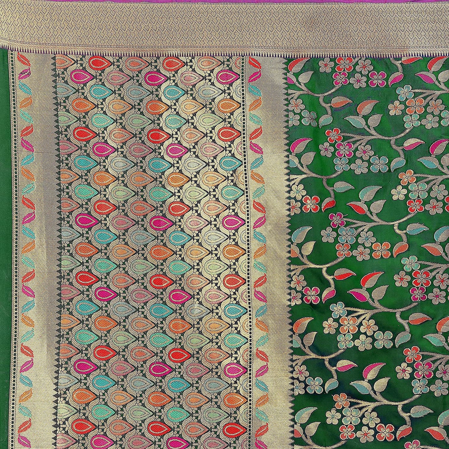 Women's Kanchipuram Silk Blend Saree With Blouse Piece