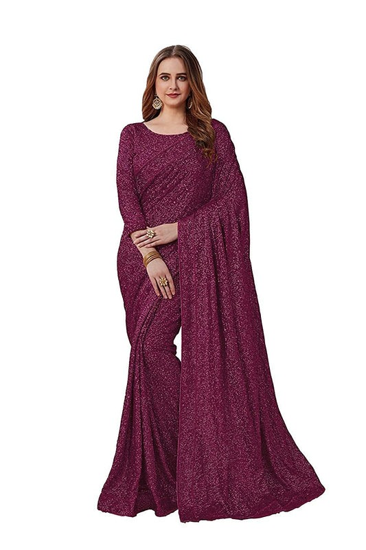 Women's Pure Georgette Saree With Blouse Piece
